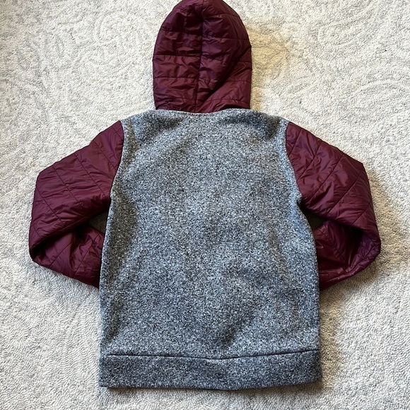 BOYS Sweater Jacket Old Navy Grey Burgundy Size Large 10-12 - Picture 6 of 6